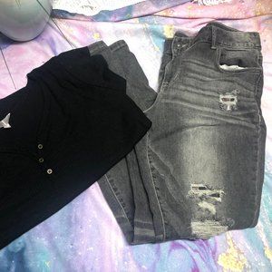 Maurices Gray Destructed Jeans